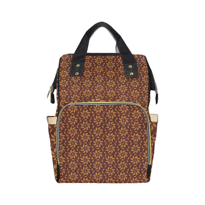 Agricultural Brown Wheat Print Pattern Diaper Bag Backpack