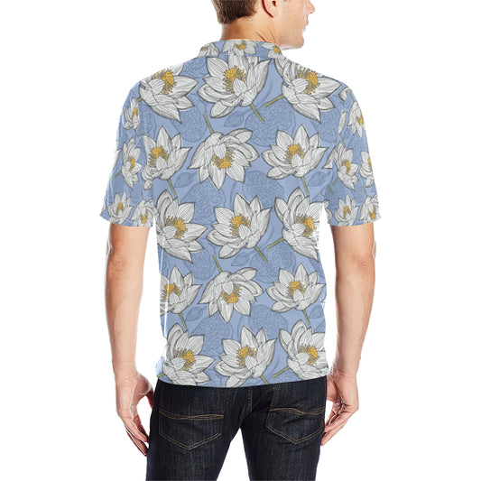 Lotus Pattern Print Design 04 Men Polo Shirt