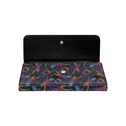 Gecko Rainbow Pattern Print Design 03 Women's Trifold Wallet