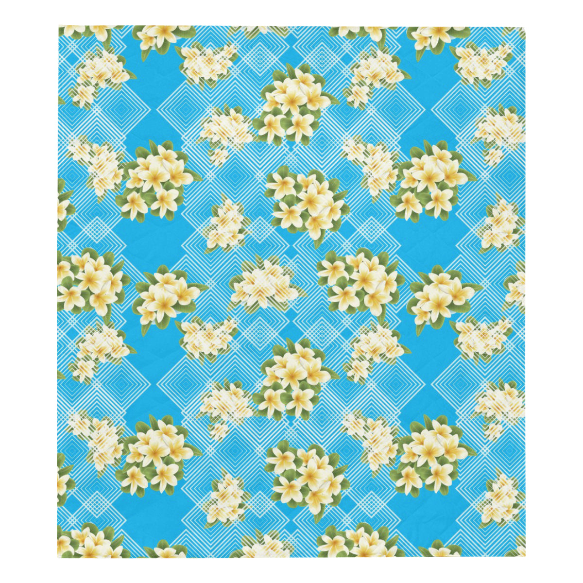 Yellow Plumeria Design Print Pattern Premium Quilt