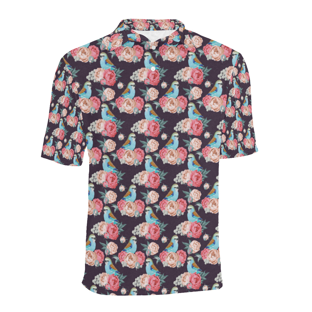 Bluebird Pattern Print Design 02 Men Polo Shirt