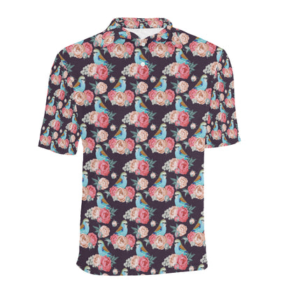 Bluebird Pattern Print Design 02 Men Polo Shirt
