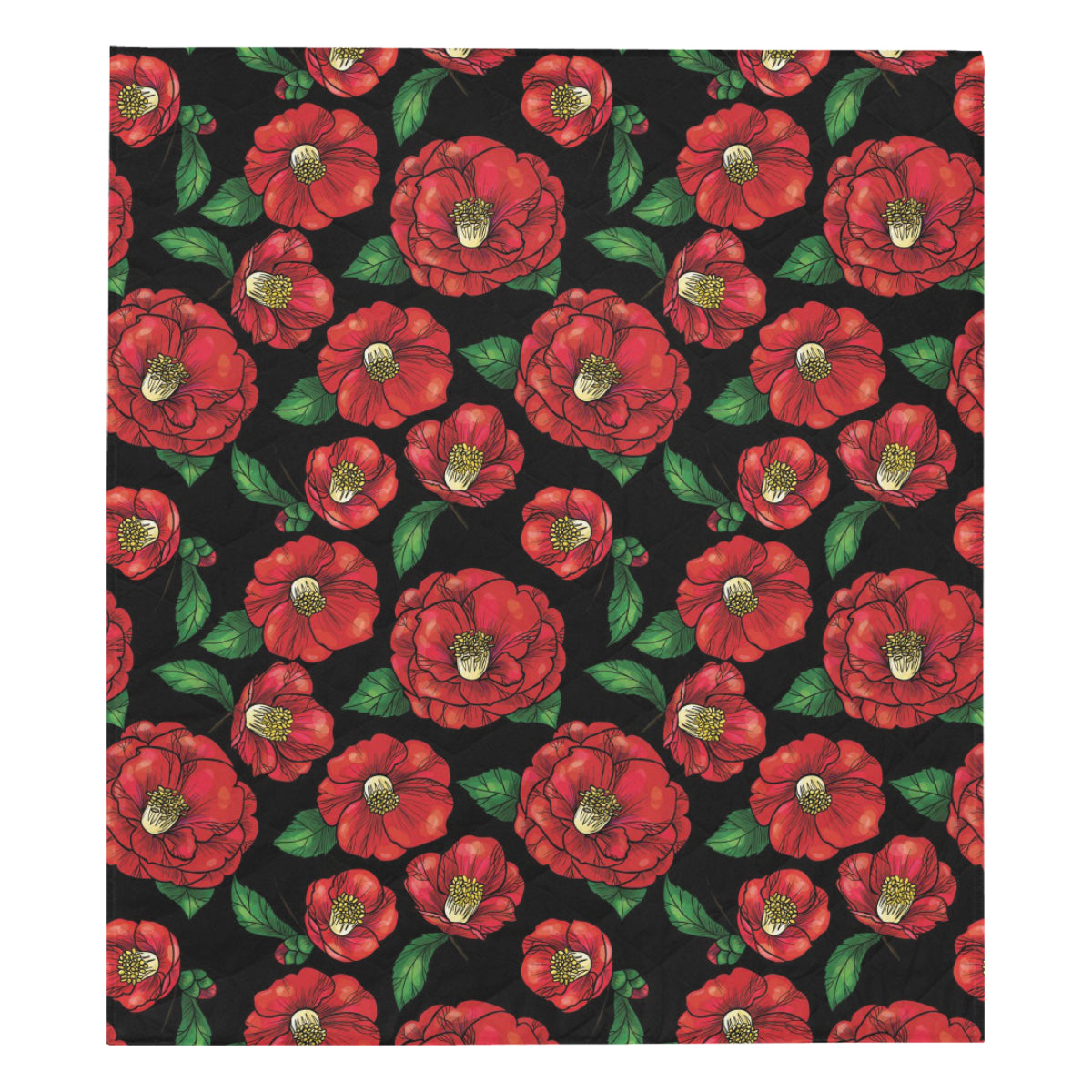 Camellia Pattern Print Design CM07 Premium Quilt