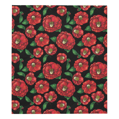Camellia Pattern Print Design CM07 Premium Quilt