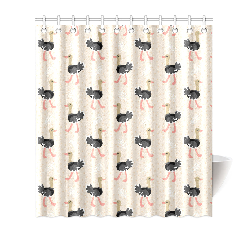Ostrich Pattern Print Design 02 Shower Curtain