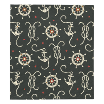 Nautical Anchor Pattern Premium Quilt