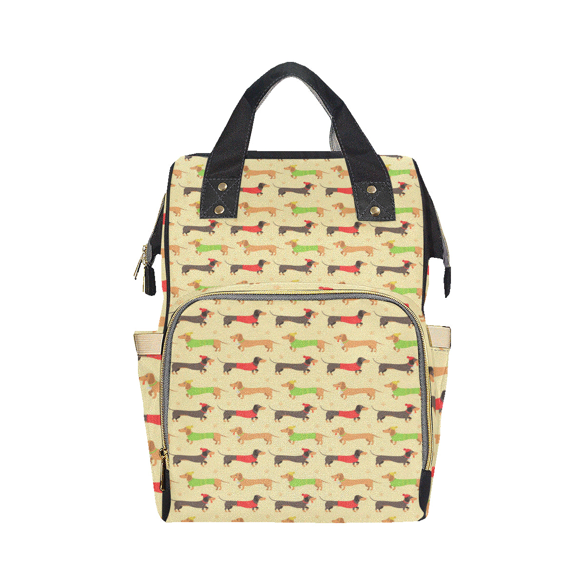 Dachshund Pattern Print Design 06 Diaper Bag Backpack