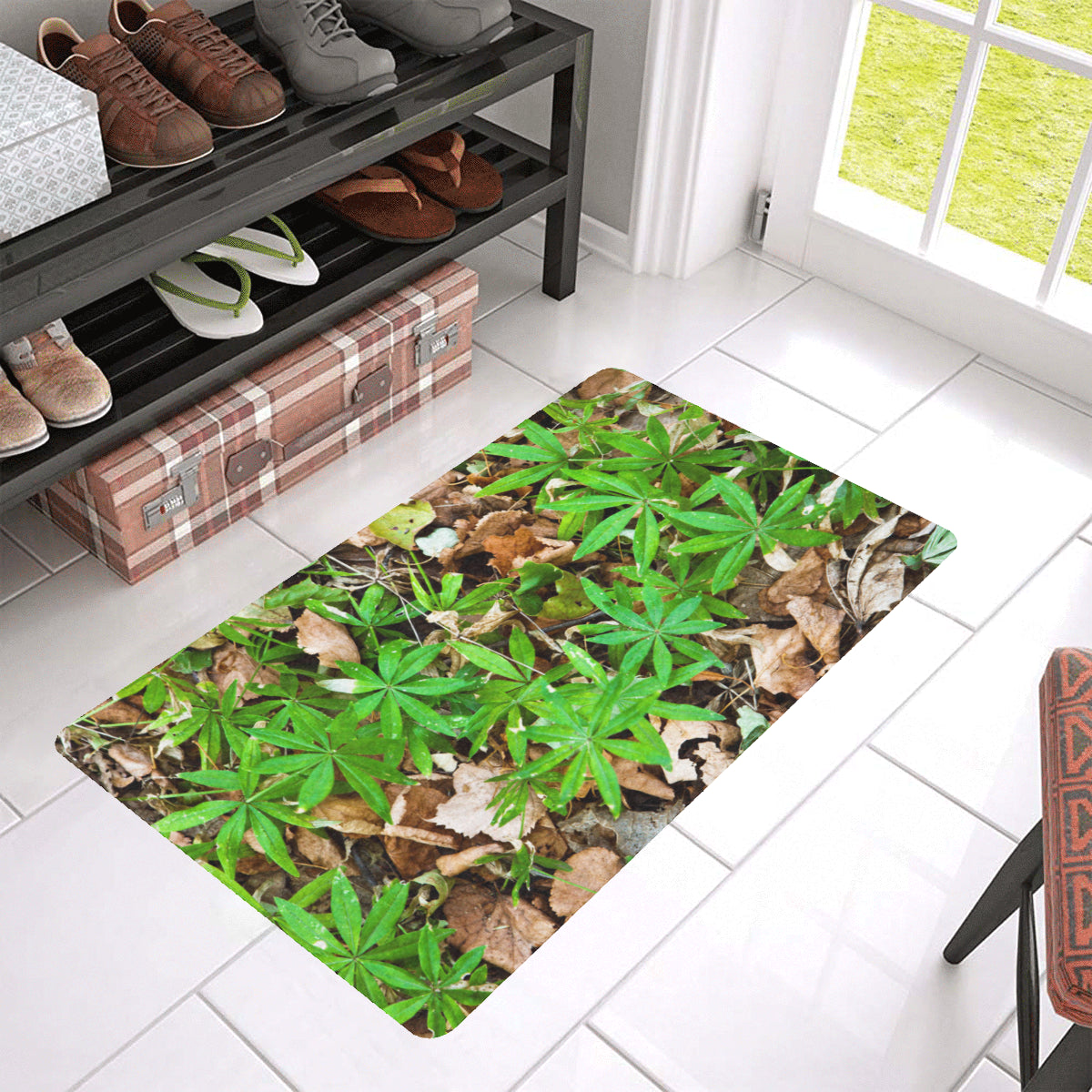 Camouflage Realistic Tree Fresh Print Rubber Doormat