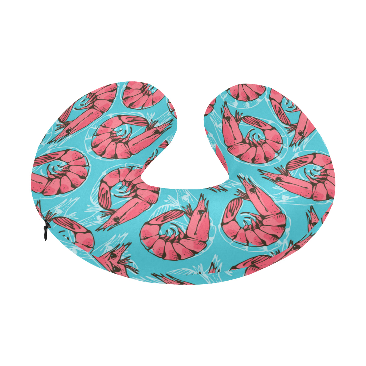 Prawn Pattern Print Design 01 U-Shaped Travel Neck Pillow