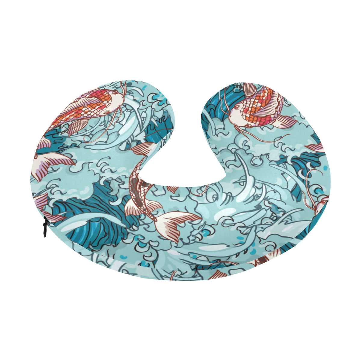 KOI Fish Pattern Print Design 05 U-Shaped Travel Neck Pillow