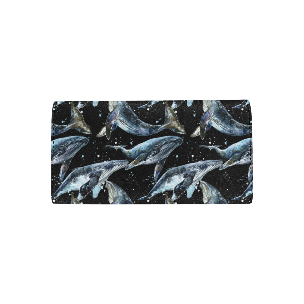 Humpback Whale Pattern Print Design 01 Women's Trifold Wallet