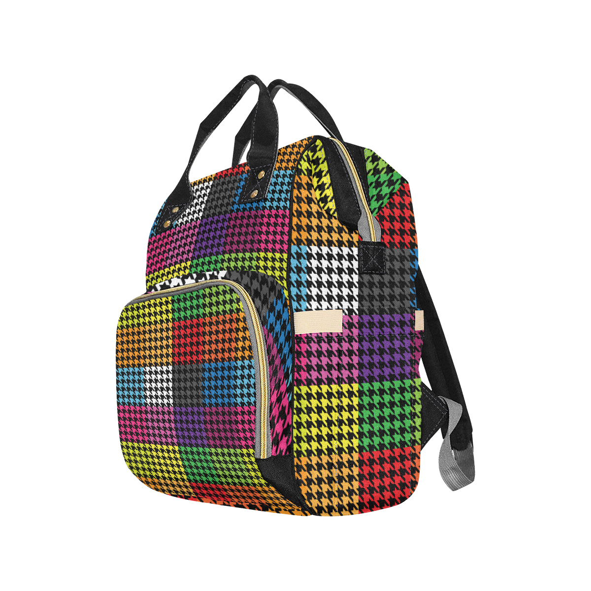 Houndstooth Colorful Pattern Print Design 01 Diaper Bag Backpack