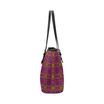 kaleidoscope Abstract Print Design Leather Tote Bag