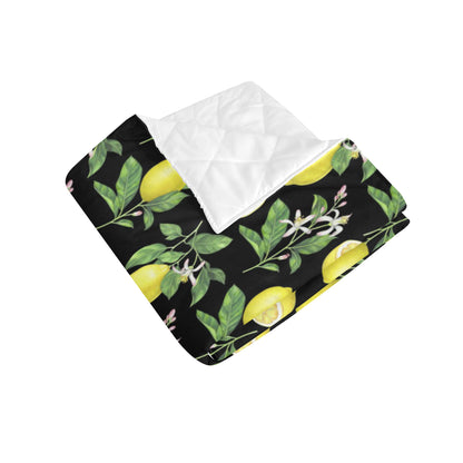 Lemon Pattern Print Design LM02 Premium Quilt