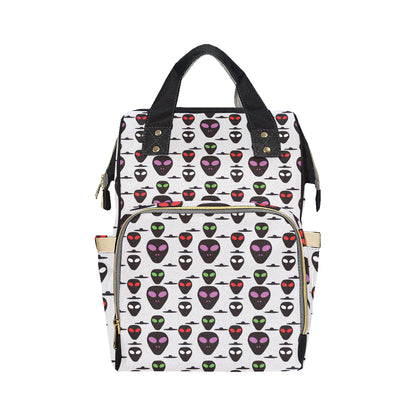 Alien Pattern Print Design 06 Diaper Bag Backpack