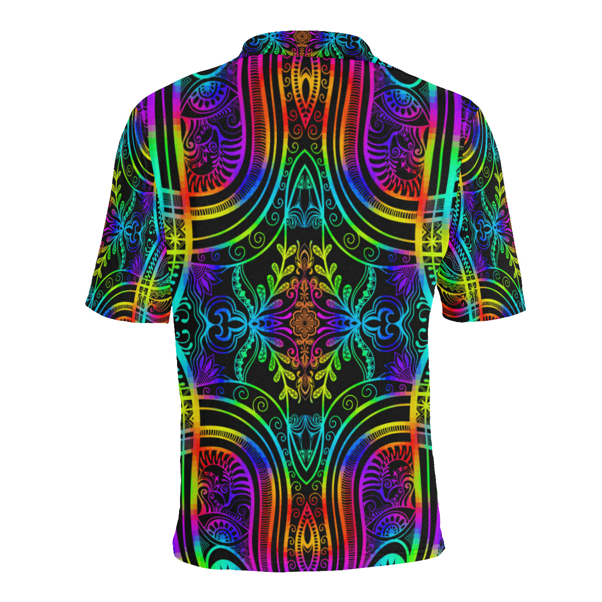 Neon Trible Rainbow Pattern Print Design A01 Men Polo Shirt