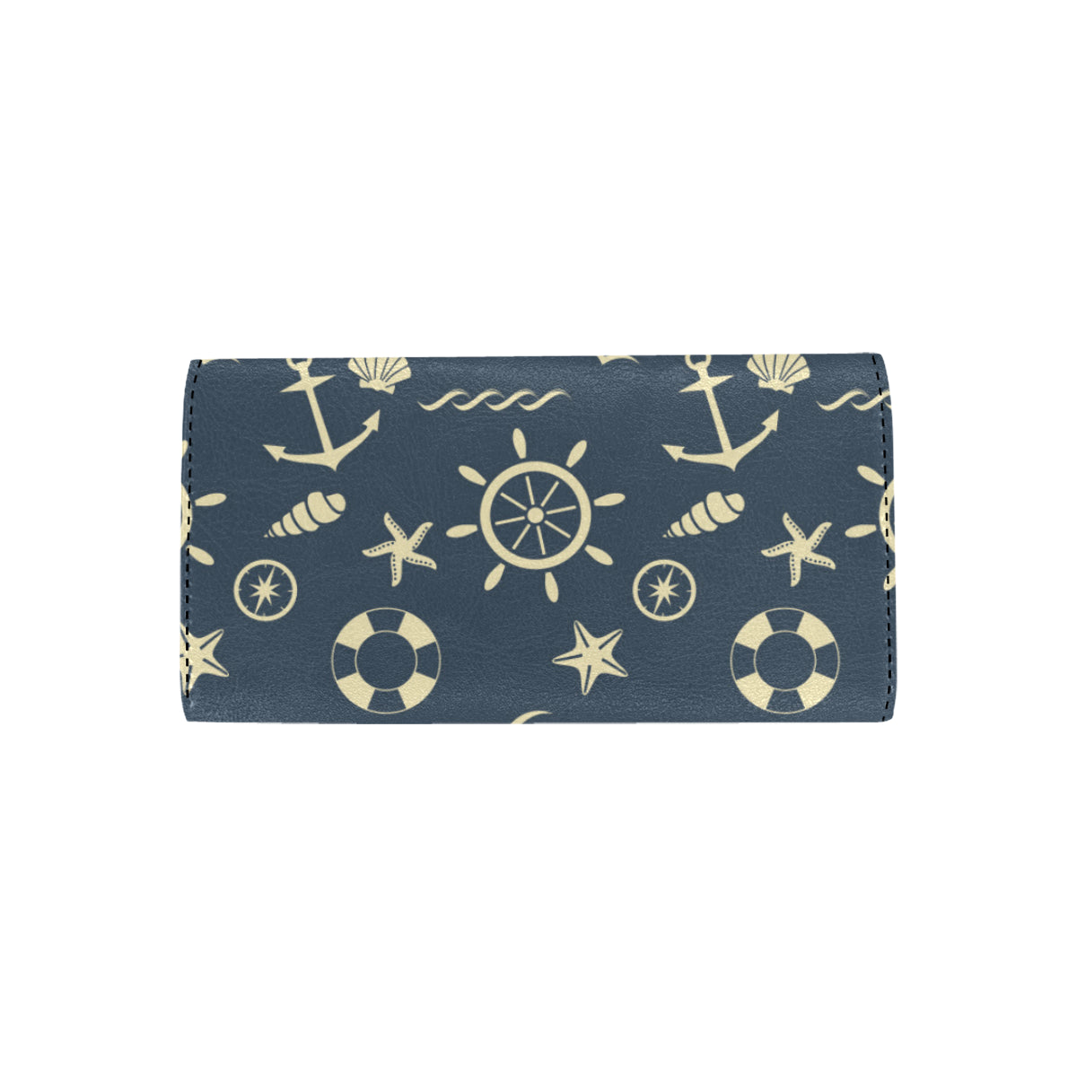 Nautical Pattern Print Design A01 Women's Trifold Wallet