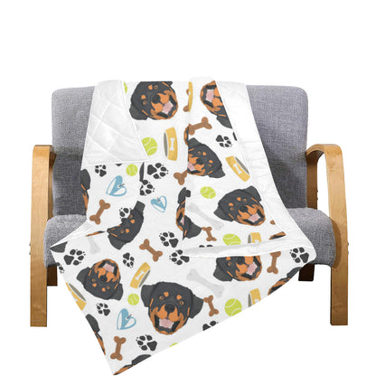 Rottweiler Pattern Print Design A04 Premium Quilt