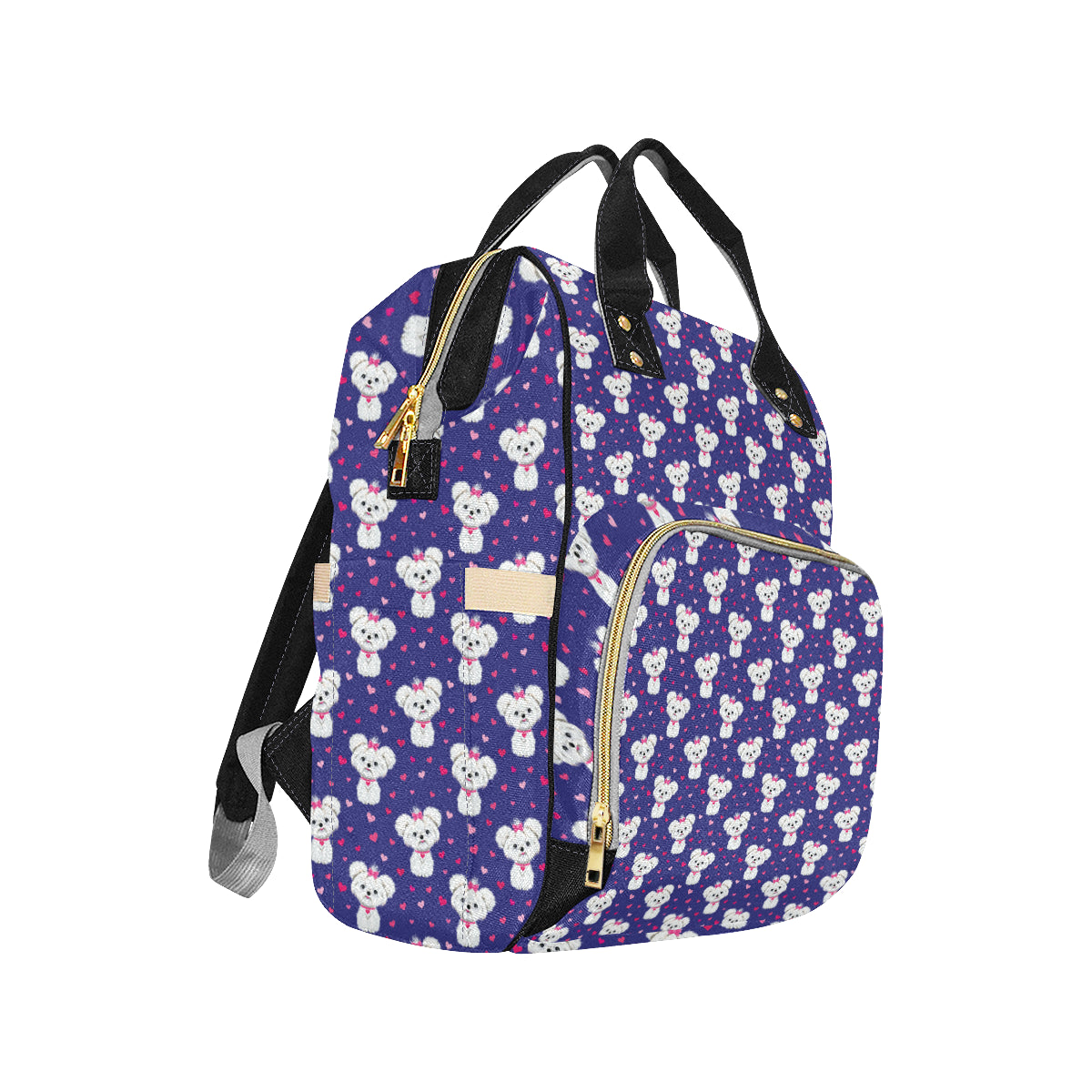 Maltese Pattern Print Design 02 Diaper Bag Backpack