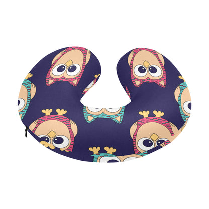 Owl Pattern Print Design A06 U-Shaped Travel Neck Pillow