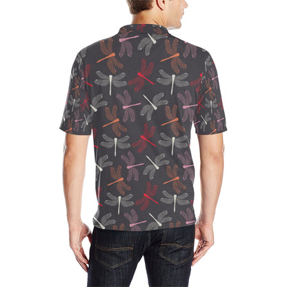 Dragonfly Pattern Print Design 01 Men Polo Shirt