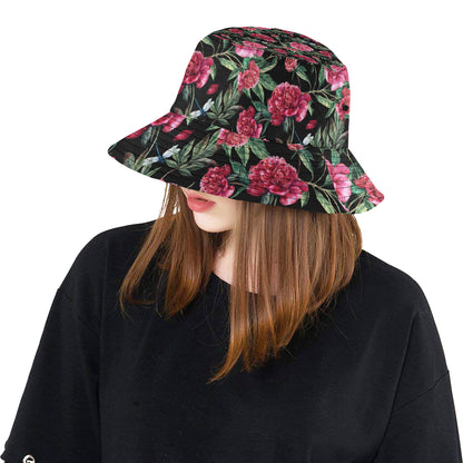 Peony Pattern Print Design PE04 Unisex Bucket Hat