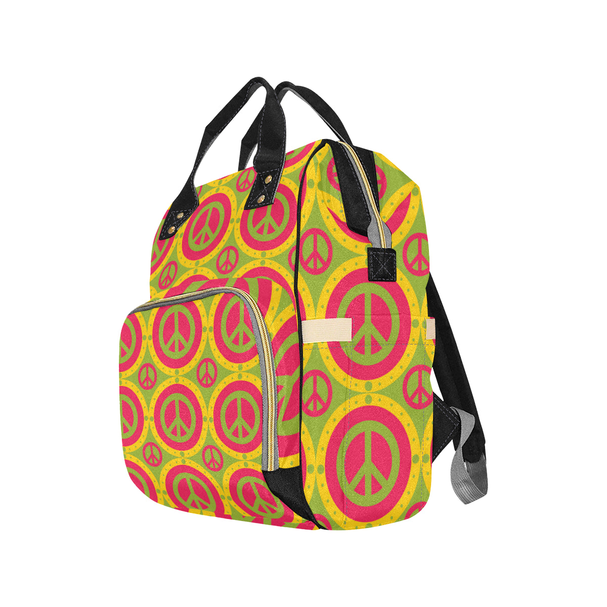 Peace Sign Pattern Print Design A01 Diaper Bag Backpack