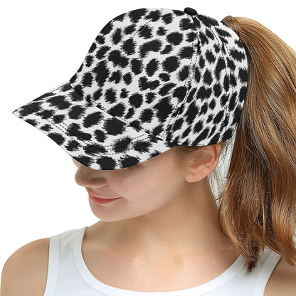 Cheetah Black Print Pattern Snapback Cap