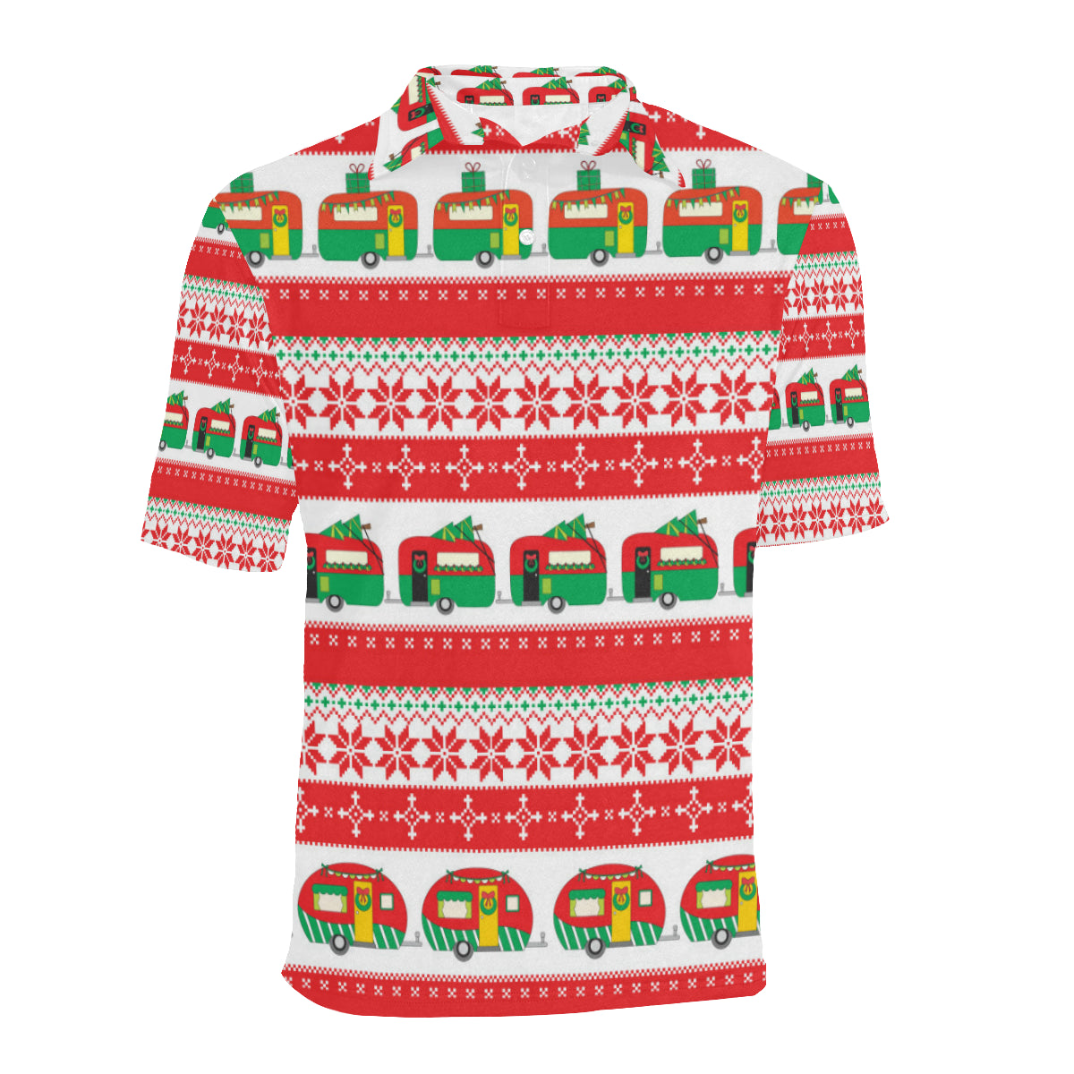 Camper Camping Ugly Christmas Design Print Men Polo Shirt
