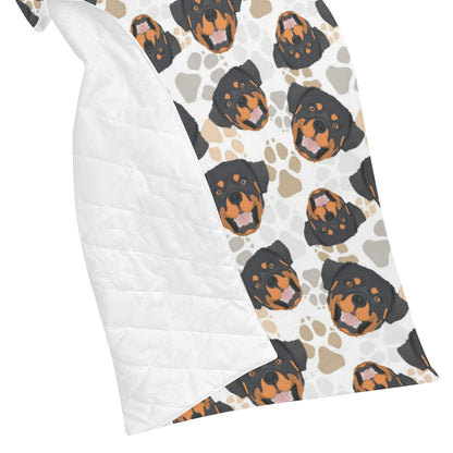Rottweiler Pattern Print Design A03 Premium Quilt