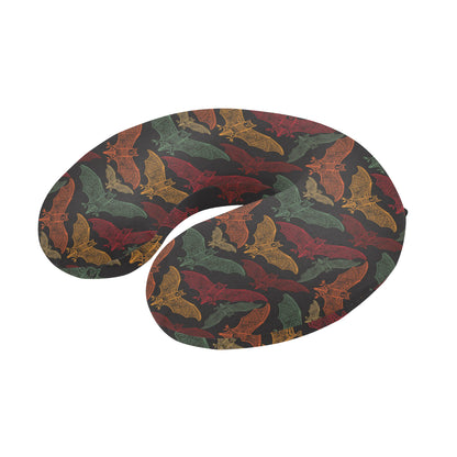 Bat Tribal Pattern Print Design 03 U-Shaped Travel Neck Pillow