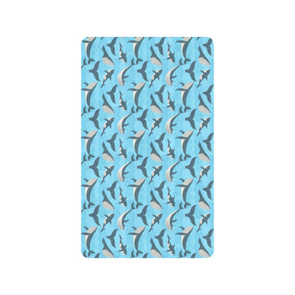Whale Pattern Design Themed Print Rubber Doormat