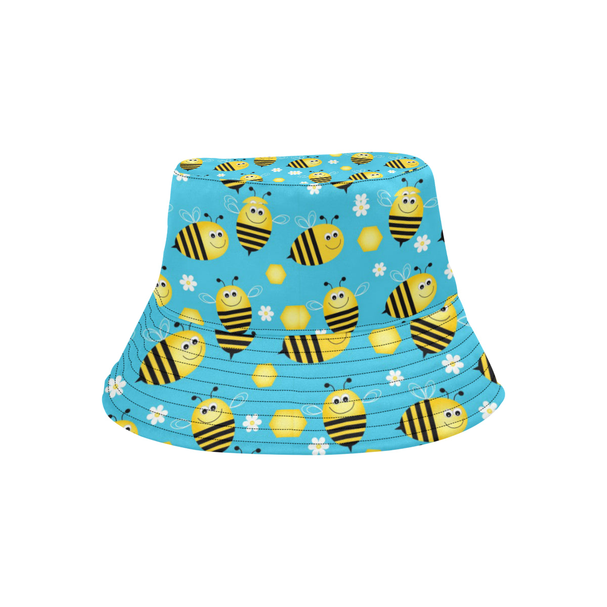Bee Pattern Print Design BEE06 Unisex Bucket Hat
