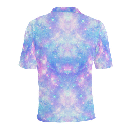 Galaxy Stardust Pastel Color Print Men Polo Shirt