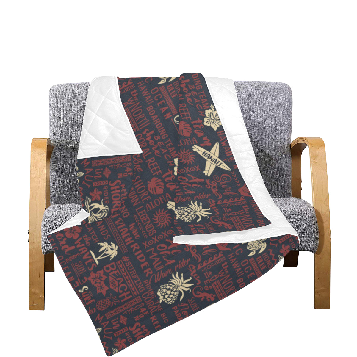 Hawaiian Themed Pattern Print Design H017 Premium Quilt