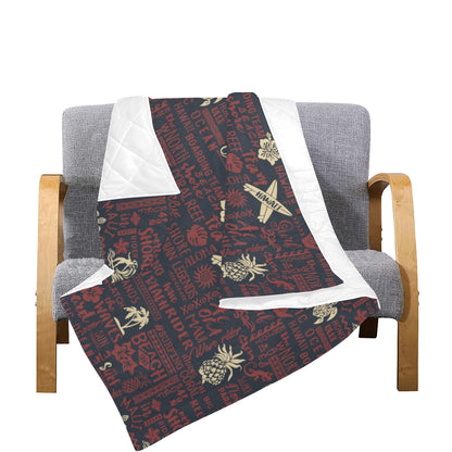 Hawaiian Themed Pattern Print Design H017 Premium Quilt