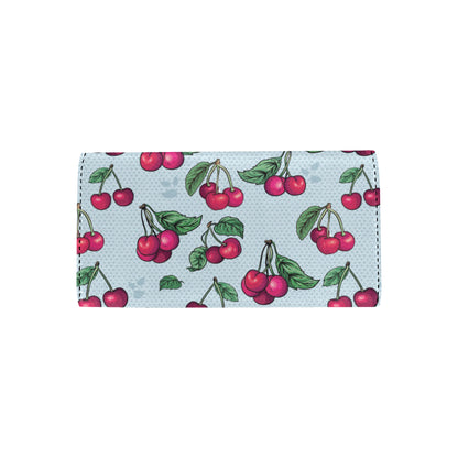 Cherry Pattern Print Design CH01 Women's Trifold Wallet
