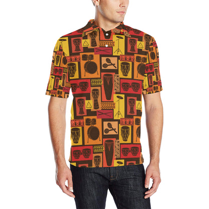 Percussion Pattern Print Design 02 Men Polo Shirt