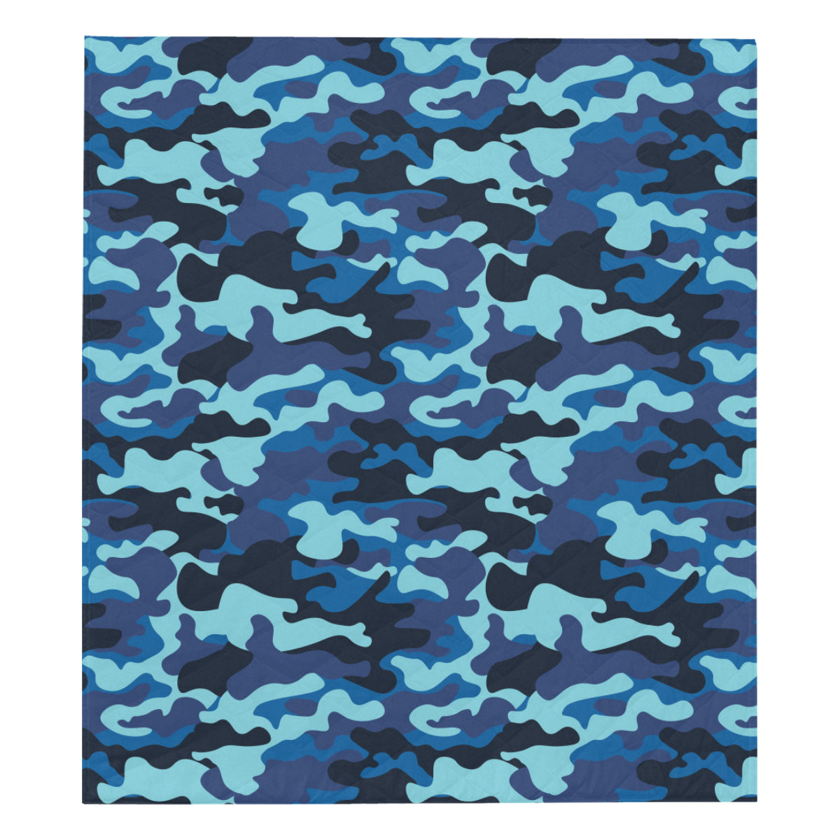 Camo Blue Pattern Print Design 04 Premium Quilt