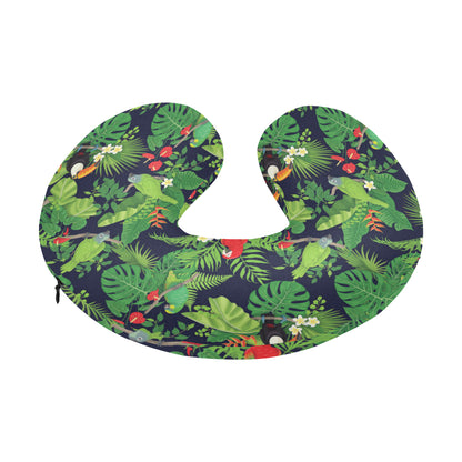 Rainforest Parrot Pattern Print Design A03 U-Shaped Travel Neck Pillow