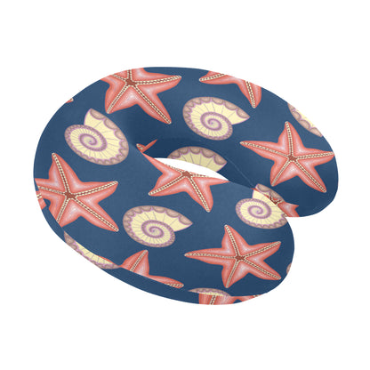 Starfish Pattern Print Design 03 U-Shaped Travel Neck Pillow