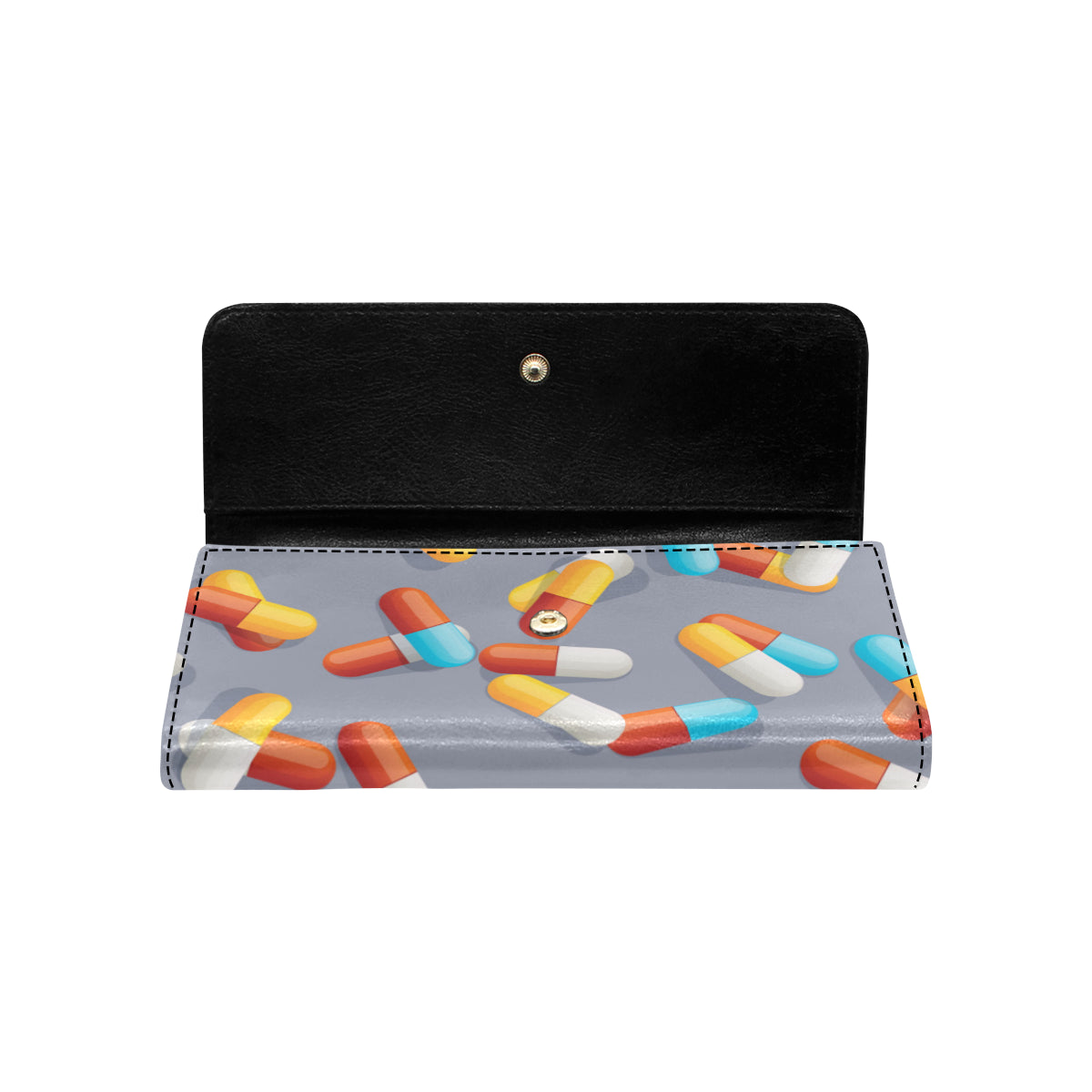 Pill Pattern Print Design A01 Women's Trifold Wallet