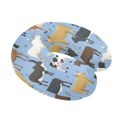 Cattle Pattern Print Design 02 U-Shaped Travel Neck Pillow