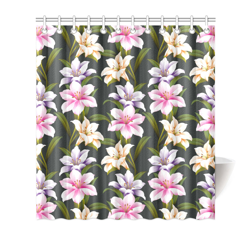 Lily Pattern Print Design LY01 Shower Curtain