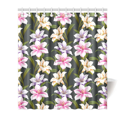 Lily Pattern Print Design LY01 Shower Curtain