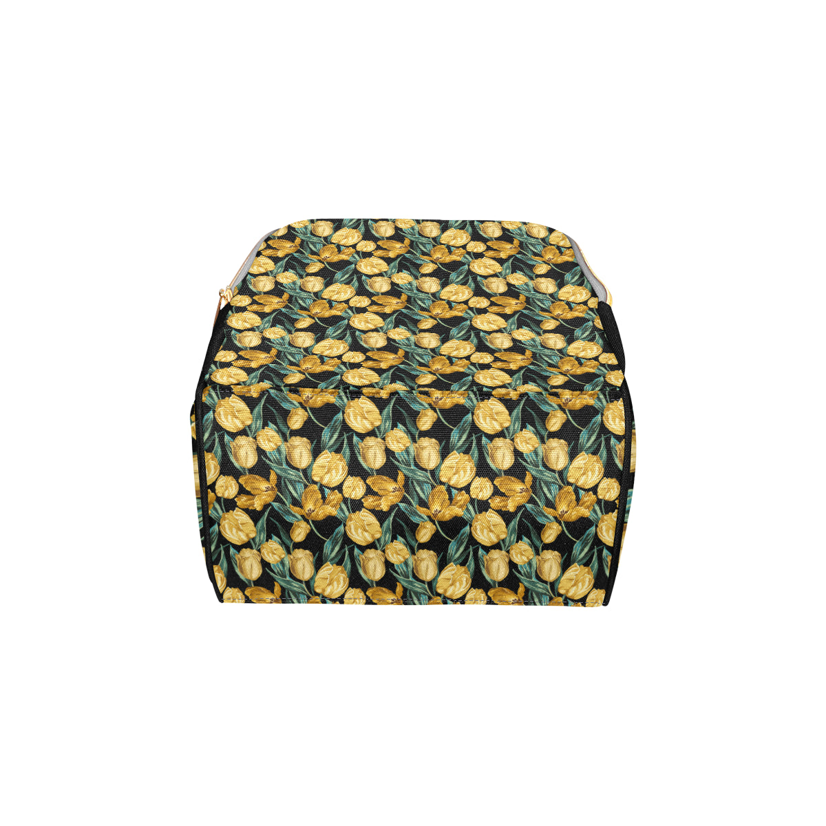 Elegant Yellow Tulip Print Diaper Bag Backpack