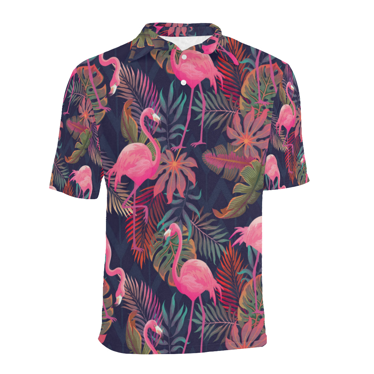 Flamingo Tropical Pattern Men Polo Shirt