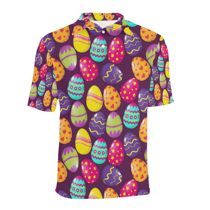 Easter Eggs Pattern Print Design RB04 Men Polo Shirt