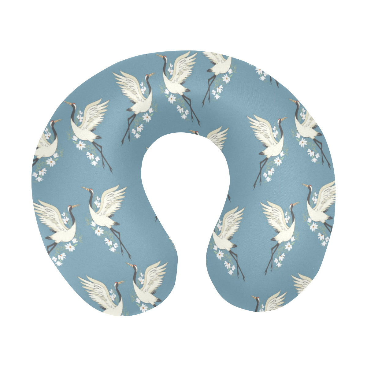 Crane Pattern Print Design 05 U-Shaped Travel Neck Pillow