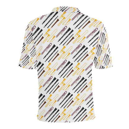 Clarinet Pattern Print Design 01 Men Polo Shirt